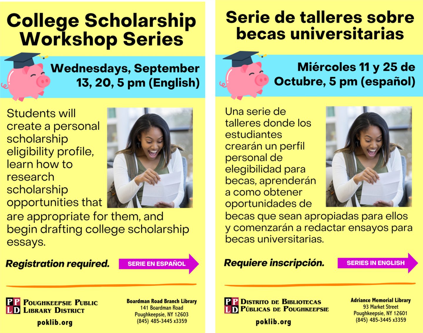 Flyer for PPLD college workshops